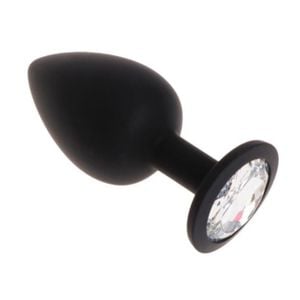 Plug Emborrachado com Pedra Brilhante (silicone) P