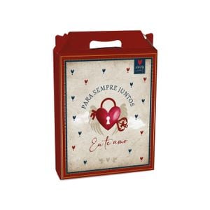 Caixa Presente Maleta Retangular Vertical Amor Real 18x21x7,5cm (1 unidade)