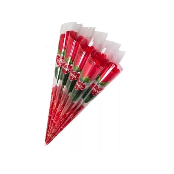 Botão de Rosa Artificial Embalada (1 unidade)