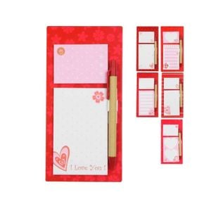 Bloco de Anotação Magnético Coração Com Caneta 9,8x20cm