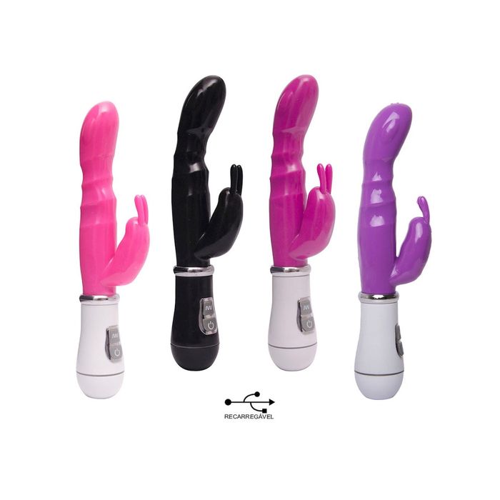 Vibrador Ponto G Recarregável com 8 Vibrações e Estimulador Clitoriano