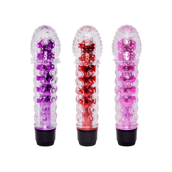 Vibrador à Prova d'água Translúcido e Transparente Redondo com Textura