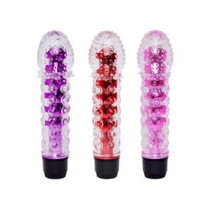 Vibrador à Prova d'água Translúcido e Transparente Redondo com Textura