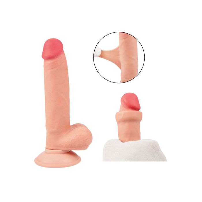 Prótese Realística Dupla Camada 19,4x4,2cm com Escroto