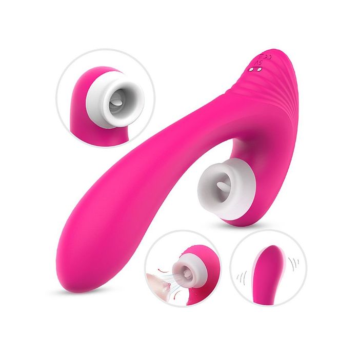 Vibrador com Estimulador de Ponto G e Clitóris com Sucção Recarregável Dawn