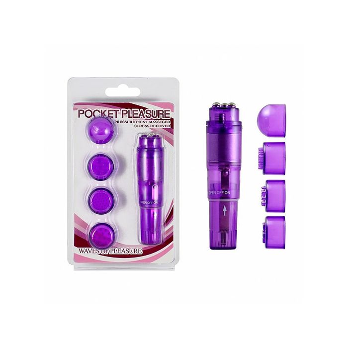 Mini Massageador com 4 Cabeças Removíveis