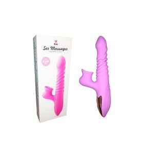 Vibrador Vai e Vem com Estimulador Clitoriano Christal - Dibe