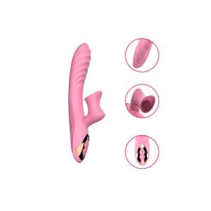 Vibrador Rotativo Recarregável com Estimulador Clitoriano - 7 Níveis de Rotação