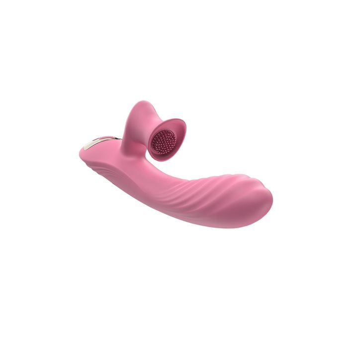 Vibrador Rotativo Recarregável com Estimulador Clitoriano - 7 Níveis de Rotação