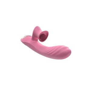 Vibrador Rotativo Recarregável com Estimulador Clitoriano - 7 Níveis de Rotação