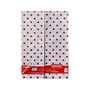 100 Sacos de Presente Branco com Bolinhas Pretas 15 x 44cm