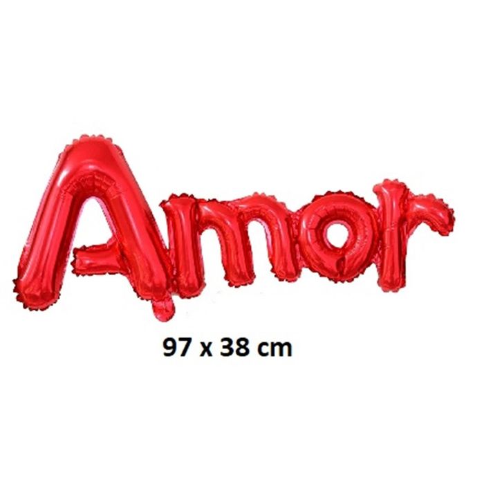 Balão Amor Metalizado (97 x 38 cm)