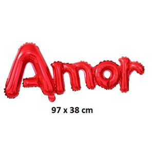 Balão Amor Metalizado (97 x 38 cm)
