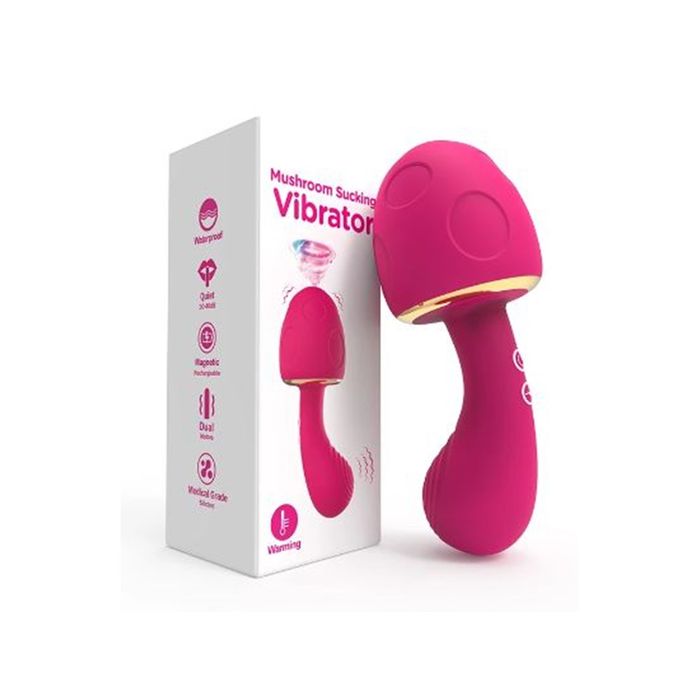 Cogumelo Vibrador com Sucção (10 modos de sucção e 10 modos de vibração)