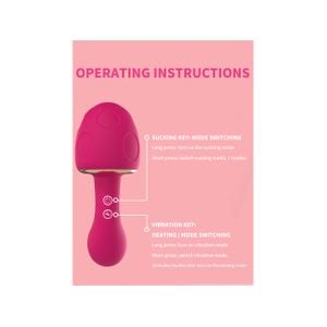 Cogumelo Vibrador com Sucção (10 modos de sucção e 10 modos de vibração)