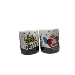 Caneca Porcelana Que Sorte a Nossa 300ml (ref. 2)