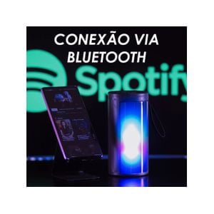 Caixa de Som Bluetooth, Fm Usb, P2 Cartão Sd Portátil com Led
