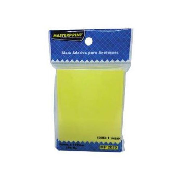 Bloco Adesivo Anotação 75mm x 75mm Amarelo, 100 Folhas