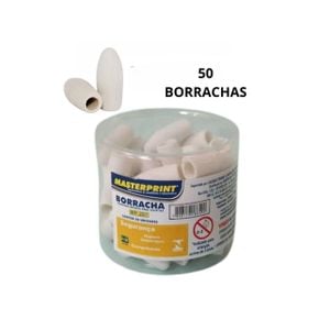 Borracha Escolar 50 Peças Ponteira Simples Branco