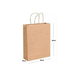 10 Sacolas de Papel Kraft M (23x30cm)