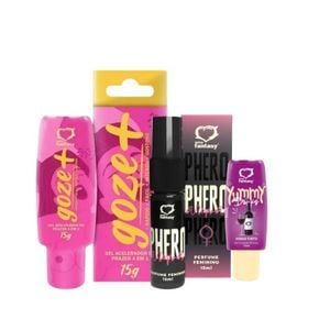 Kit Com Phero Aroma Feminino + Goze+ + Yummy Vinho