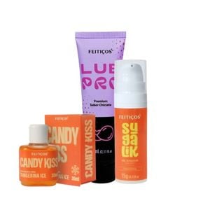 Kit Com Candy Kiss Tangerina + Sugalik Tangerina + Lubpro Chiclete