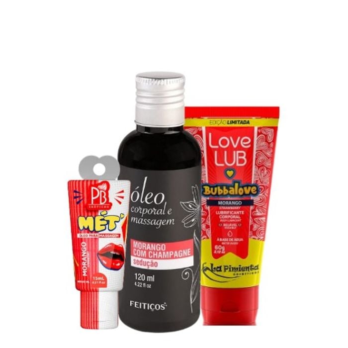 Kit Com Óleo Met Morango + Óleo Morango Com Champanhe + Bubbalove