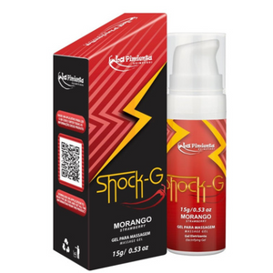 Facilitador de Orgasmo Vibratório Shock-G Morango 15g.
