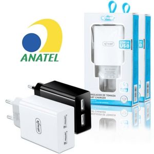 Carregador Fonte Turbo de Celular, Fone 5.1A com 2 Portas Usb