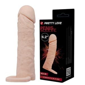 Capa Peniana em TPR  com Anel Escrotal - Pretty Love Medium