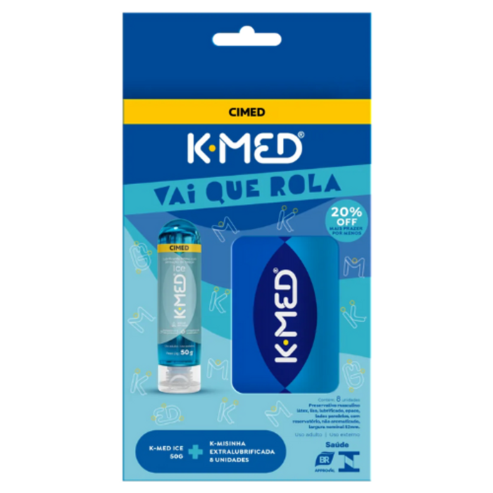 Kit K-Med Lubrificante Ice 50g + K-Misinha com 8 Unidades (preservativo) Cimed