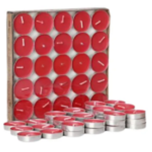 50 Velas Rechaud Decoração Vermelha 3,5cm