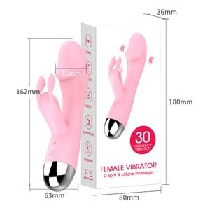Vibrador Rabbit Ponto G Recarregável com 30 Modos de Vibração