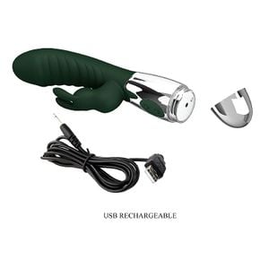 Vibrador de Ponto G e Clitóris com 30 Vibrações - Naughty Bunny - Pretty Love