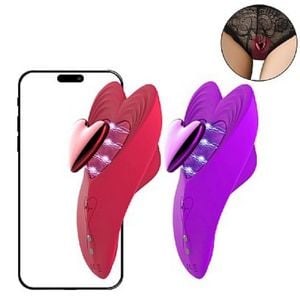 Vibrador de calcinha - Red Heart - À Longa distância - APP