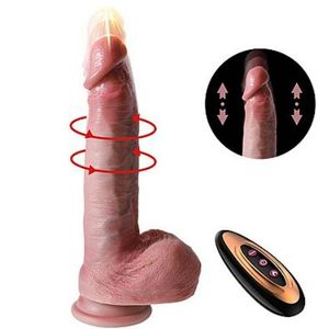 Pênis Realístico em Silicone com Vai e Vem / Rotativo e Aquecimento - 21,5 x 4,2