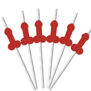 Kits com 10 e 20 Canudos Com Pênis Laminado Vermelho