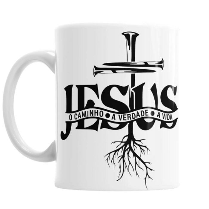 Caneca Jesus é o Caminho Porcelana 325ml