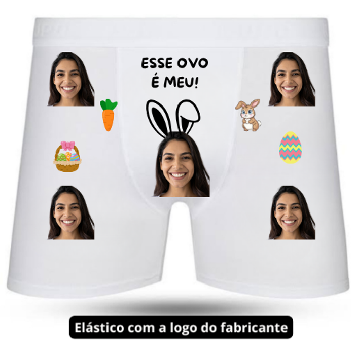 Cueca Boxer Personalizada Esse Ovo é Meu! Páscoa