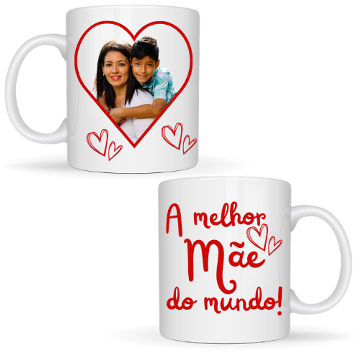 Caneca Dia das Mães com Foto Porcelana 325ml