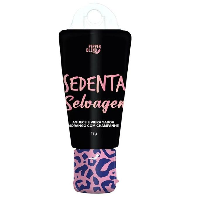 Sedenta Selvagem 18g - Excitante (aquece e vibra) Sabor Morango Com Champanhe