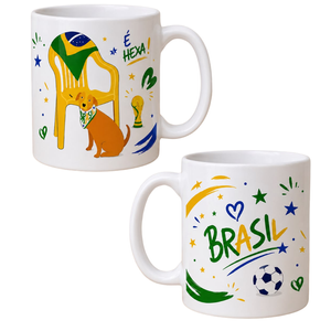 Caneca Brasil Hexa Porcelana 325ml