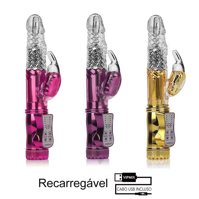 Vibrador Jack Rabbit Rotativo Recarregável com Texturas