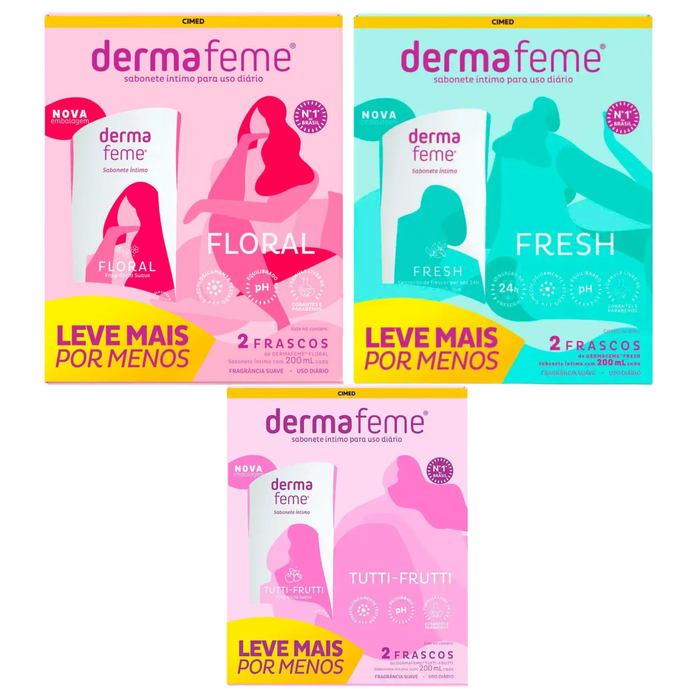 Kit 2 Sabonete Íntimo Dermafeme 200ml cada