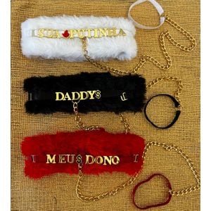 Coleira De Pelucia Personalizável