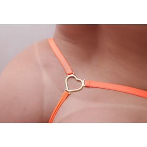 Calcinha Bumbum Strass Laranja Neon