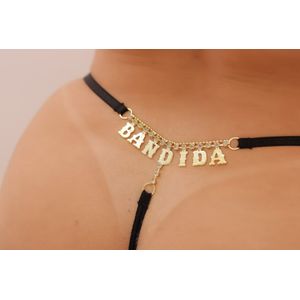 Calcinha com Bumbum Strass Preto