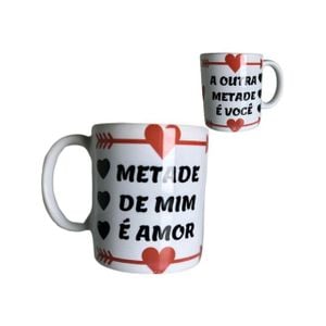 Caneca Romântica de Porcelana 325ml