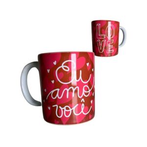 Caneca Romântica de Porcelana 325ml