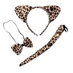 Kit Animais (3 peças: tiara, rabo e gravata)